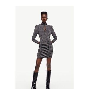 ZARA Dress with Metallic Thread